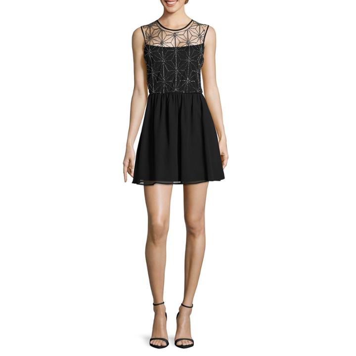 Love Reigns Sleeveless Sequin-top Fit-and-flare Dress - Juniors
