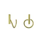 14k Yellow Gold Bar Twirl Corkscrew Earrings