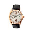 Heritor Automatic Burnell Mens Leather Date-rose Gold Tone/silver Tone/black Watch