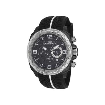 Oceanaut Mens Racer Black Chronograph Strap Watch