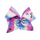 Jojo Siwa Large Signature Hair Bow W/rhinestones Pastel Rainbow