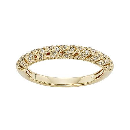 1/4 Ct. T.w. Certified Diamond 14k Yellow Gold Crossover Wedding Band