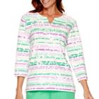 Alfred Dunner Always In Style 3/4-sleeve Ombr Print Top