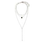 Carole Womens 2-pack Clear Necklace Set