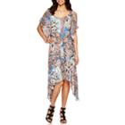 Robbie Bee Cold Shoulder Paisley Print Maxi Dress