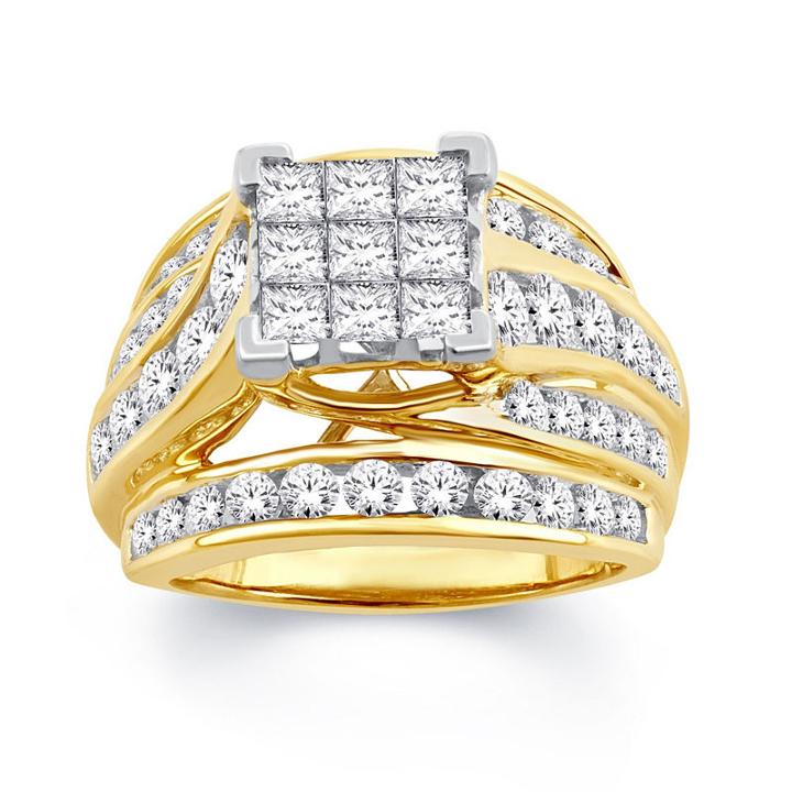 Womens 3 Ct. T.w. White Diamond 10k Gold Engagement Ring