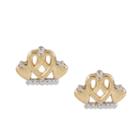 Disney 14k Yellow Gold Princess Crown Stud Earrings