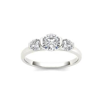 1 1/4 Ct. T.w. Diamond 14k White Gold 3-stone Engagement Ring