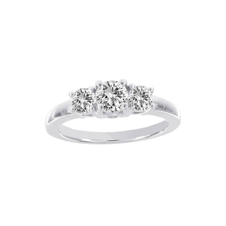 Lumastar 1 Ct. T.w. Diamond 14k White Gold Three-stone Ring