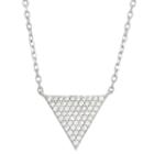 Diamonart Womens 5/8 Ct. T.w. White Cubic Zirconia Triangle Pendant Necklace