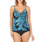 St. John's Bay Picasso Palm Ring Front Tankini Swimsuit Top