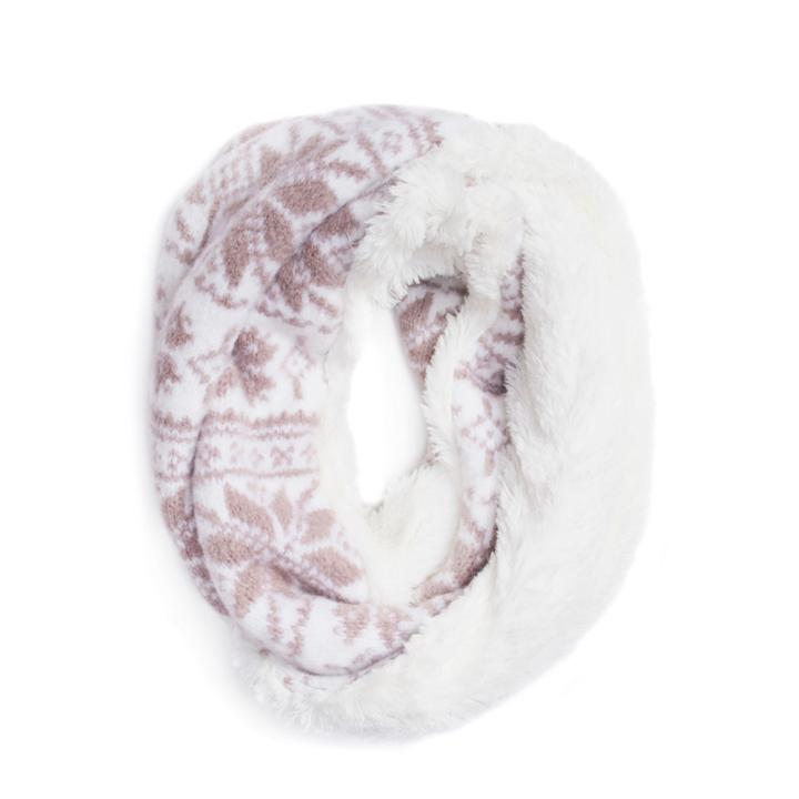 Muk Luks Snowflake Loop Pattern Cold Weather Scarf