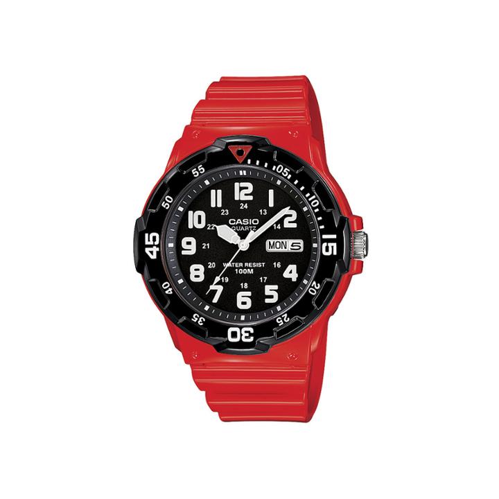 Casio Mens Red Resin Strap Diver Sport Watch Mrw200hc4bos