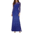 Blu Sage Long Sleeve Sequin Evening Gown