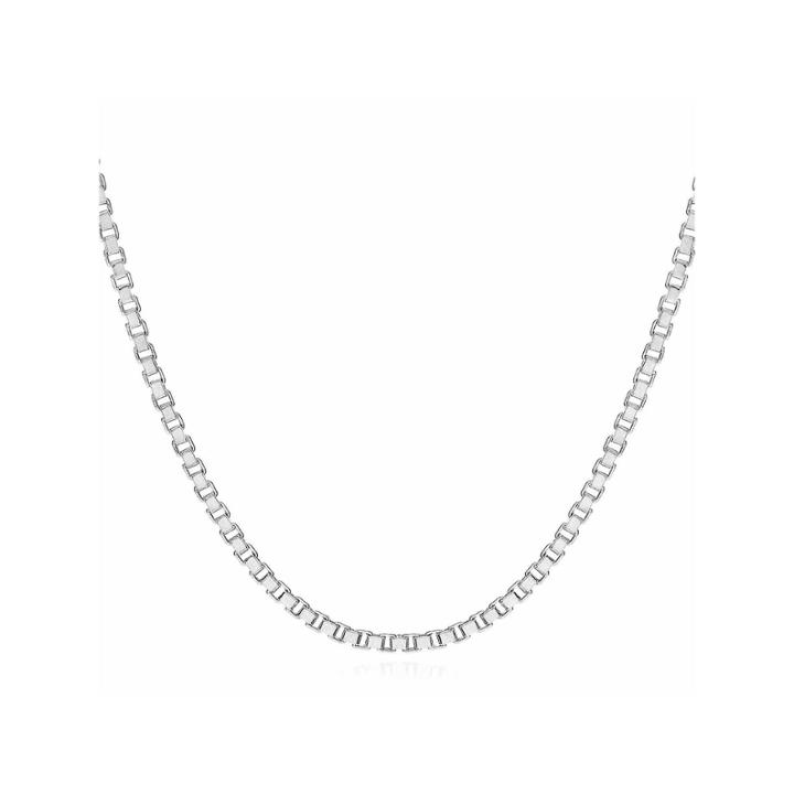 14k White Gold 1.4mm Venetian 24 Box Chain Necklace