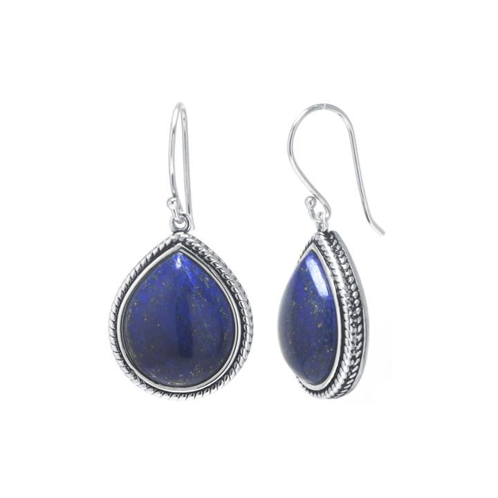 Dyed Blue Lapis Sterling Silver Drop Earrings