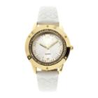 Womens Crystal-accent Quilted Strap Watch