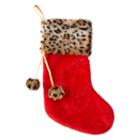 North Pole Trading Co. Red & Animal Print Stocking