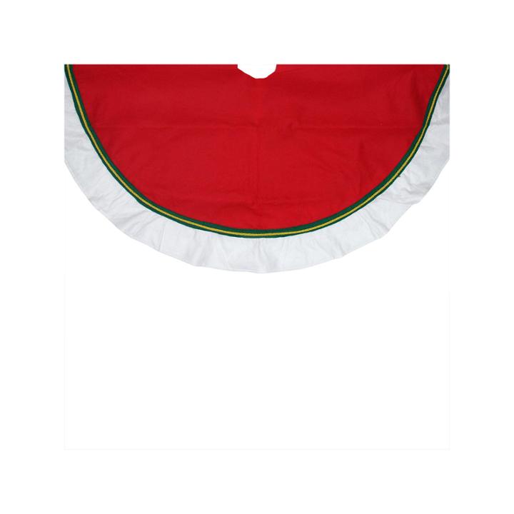 48 Christmas Traditions Cardinal Red With Green And White Border Christmas Tree Skirt
