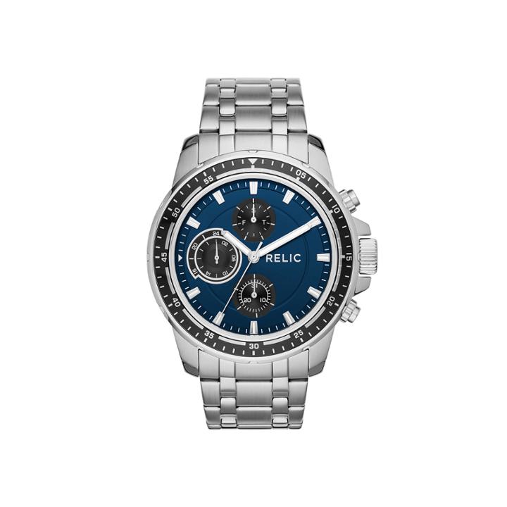 Relic Mens Silver Blue Heath Bracelet Watch
