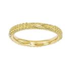 Personally Stackable 18k Yellow Gold Over Sterling Silver Patterned Ring