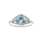 1/3 Ct. T.w. Diamond And Genuine Aquamarine 10k White Gold Ring