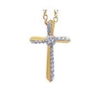 1/10 Ct. T.w. Diamond 14k Yellow Gold Cross Pendant Necklace