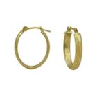 Majestique&trade; 18k Yellow Gold 14mm Oval Hoop Earrings