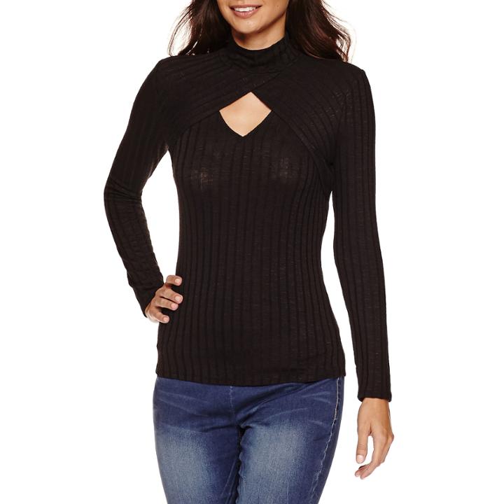 Bisou Bisou Rib Knit Keyhole Top