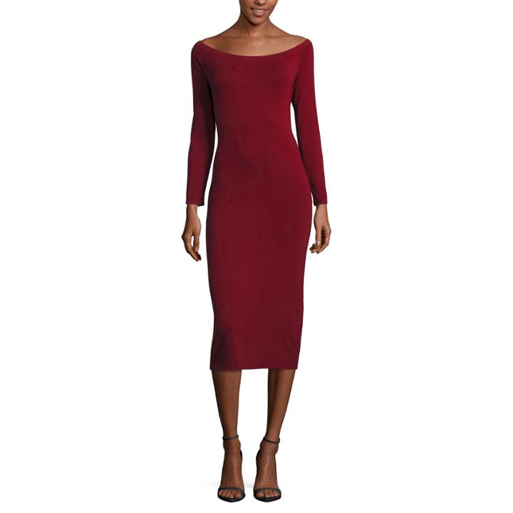 Belle + Sky Long Sleeve Off Shoulder Bodycon Dress