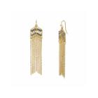 Natasha Chevron Beaded Gold-tone Earrings