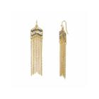 Natasha Chevron Beaded Gold-tone Earrings