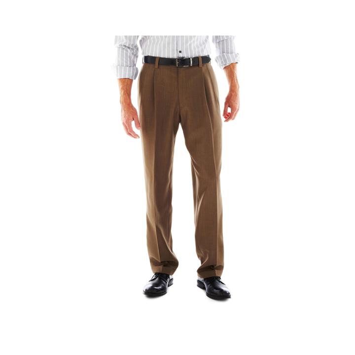 Haggar Eclo Stria Classic-fit Pleated Dress Pants