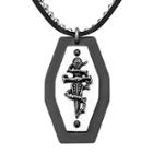 Inox Jewelry Mens Stainless Steel And Leather Sword Pendant Necklace