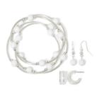 Mixit&trade; White Bead Silver-tone 3-pc. Bracelet And Earrings Set