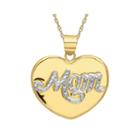 Infinite Gold&trade; 14k Two-tone Gold Mom Pendant Necklace