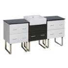 73.5-in. W Floor Mount White-dawn Grey Vanity Setfor 1 Hole Drilling Black Galaxy Top