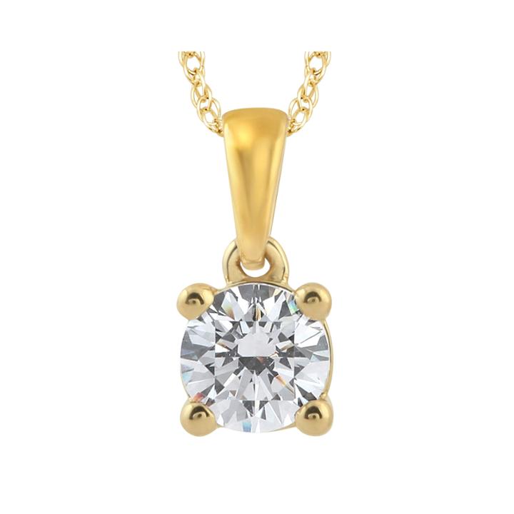 1/2 Ct. Diamond Solitaire 14k Yellow Gold Pendant Necklace
