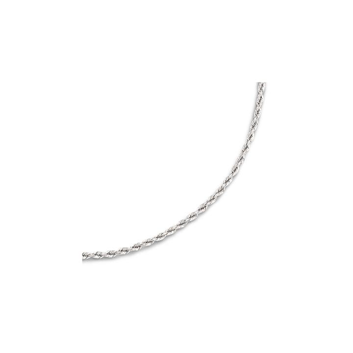 14k White Gold 18-24 2.5mm Hollow Rope Chain Necklace