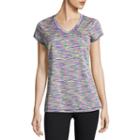 Xersion Short Sleeve V Neck Pattern T-shirt-womens