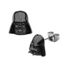 Star Wars Darth Vader Mens Stainless Steel And Black Ip Earrings