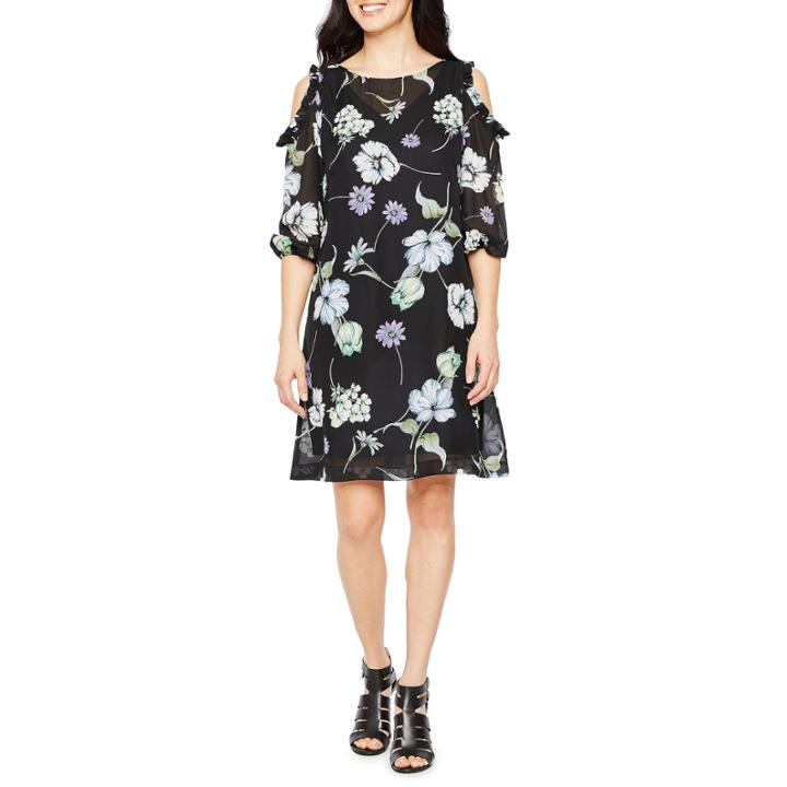Danny & Nicole 3/4 Sleeve Shift Dress