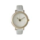 Olivia Pratt Womens Colored Metallic Stone Dial White Leather Watch 26359white