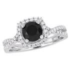 Womens 1 1/2 Ct. T.w. Genuine Diamond Black Engagement Ring