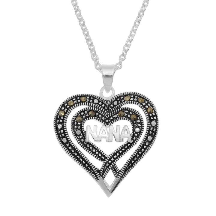 Sparkle Allure Le Vieux Womens Marcasite Silver Over Brass Pendant Necklace