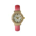 Olivia Pratt Womens Gold-tone White Dial Pink Bangle Watch 14133