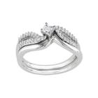 1/4 Ct. T.w. Diamond Bridal Ring Set-silver