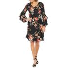 Robbie Bee Long Sleeve Floral A-line Dress