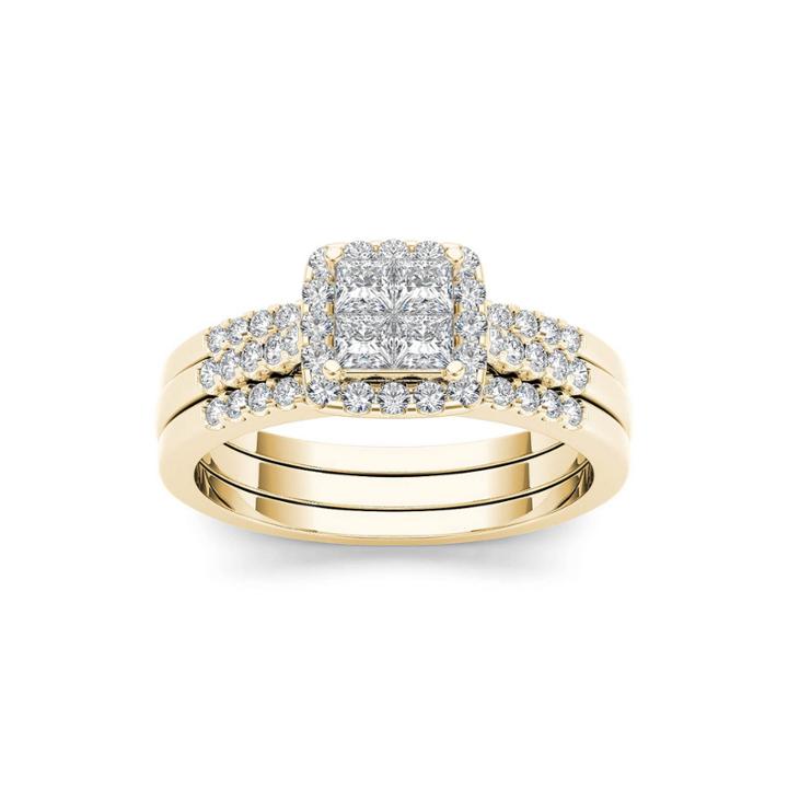3/4 Ct. T.w. Diamond 14k Yellow Gold Bridal Set