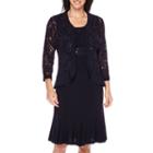 R & M Richards Ruffle Trim Lace Jacket Dress